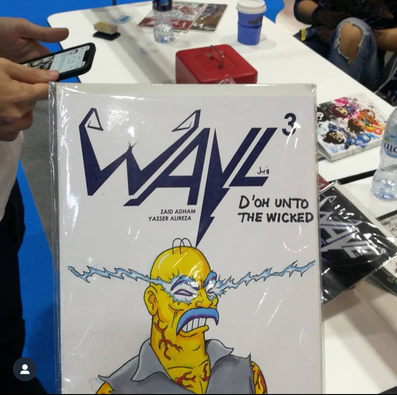 MEFCC 2019, commissioned Phil Ortiz to draw Sufiyan (Wayl) as homer from the Simpsons